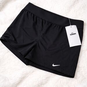 Nike Swim Shorts Women XL Black Athletic Swim Bottoms NWT Quick Dry Logo